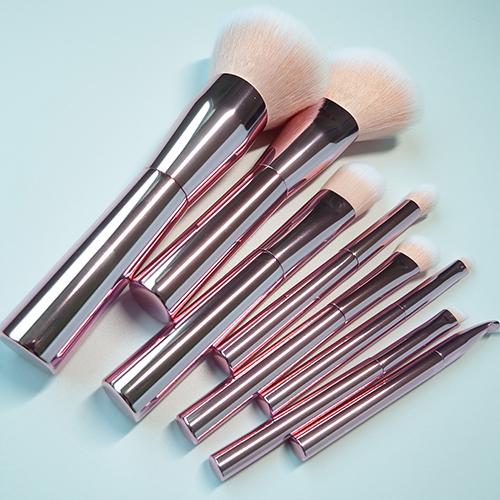 Soft Hair Luxury Makeup Brush Set High Gloss Pink Aluminum Handle(图2) Soft Hair Luxury Makeup Brush Set High Gloss Pink Aluminum Handle(图2)