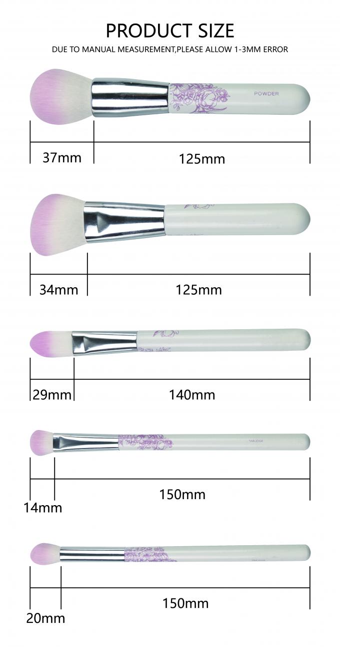 Custom Logo Travel Cosmetic Brush Set 5 Pieces Pink Flower Patterned(图2) Custom Logo Travel Cosmetic Brush Set 5 Pieces Pink Flower Patterned(图2)