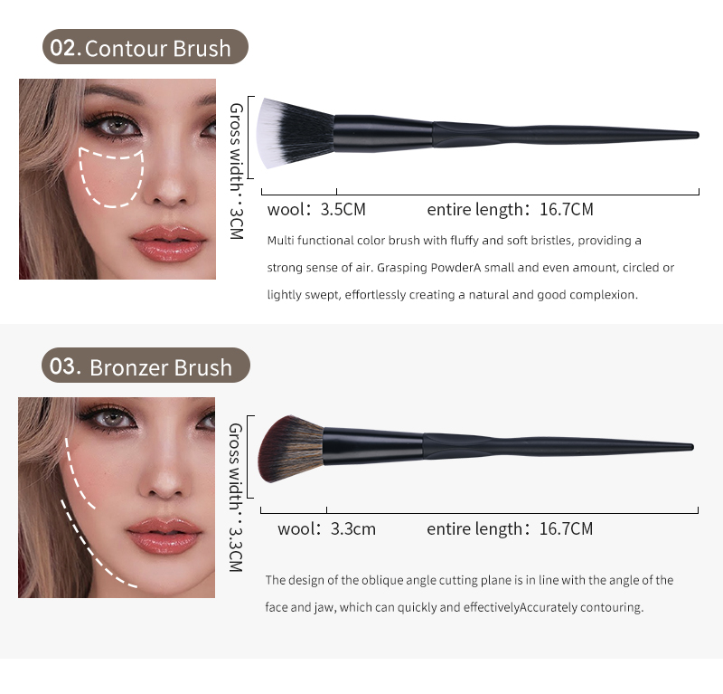 Black luxury makeup brush set factory manufactory logo customized Black luxury makeup brush set factory manufactory logo customized