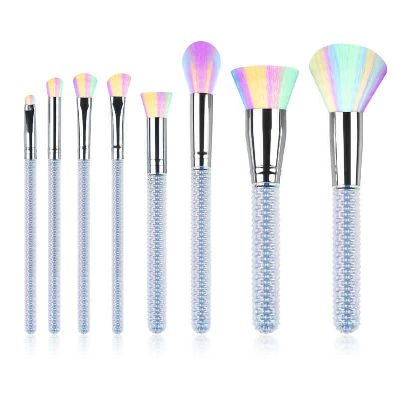 New design rainbow makeup brush set beautiful smooth product
