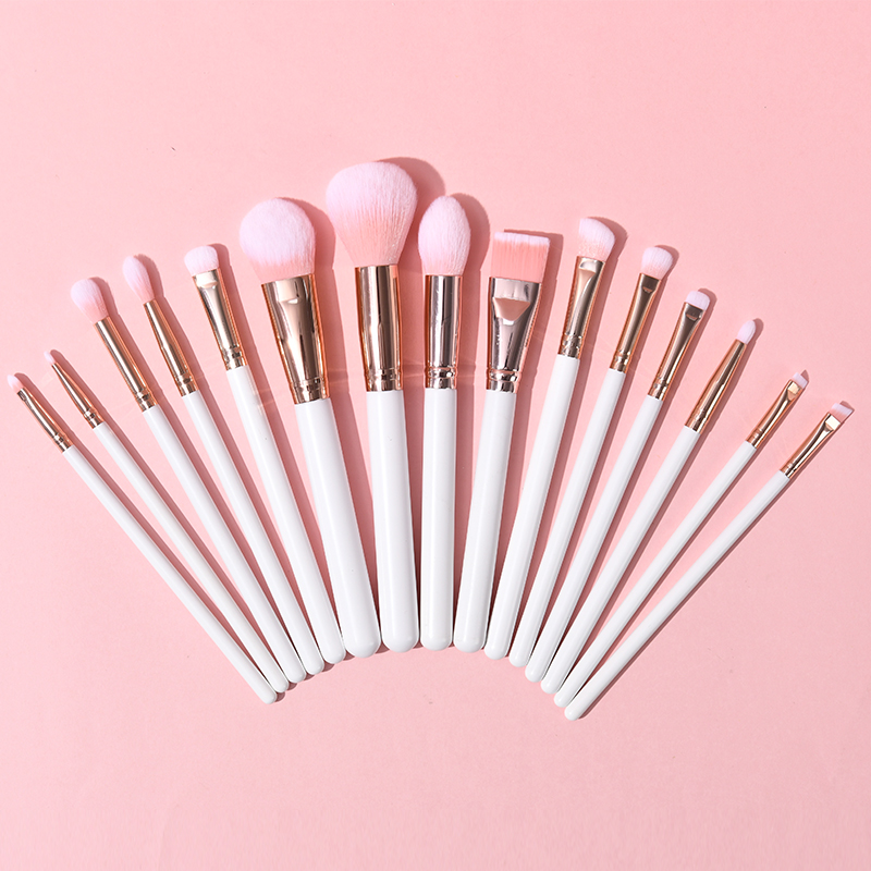 15pcs High quality wood handle makeup brush set factory supply